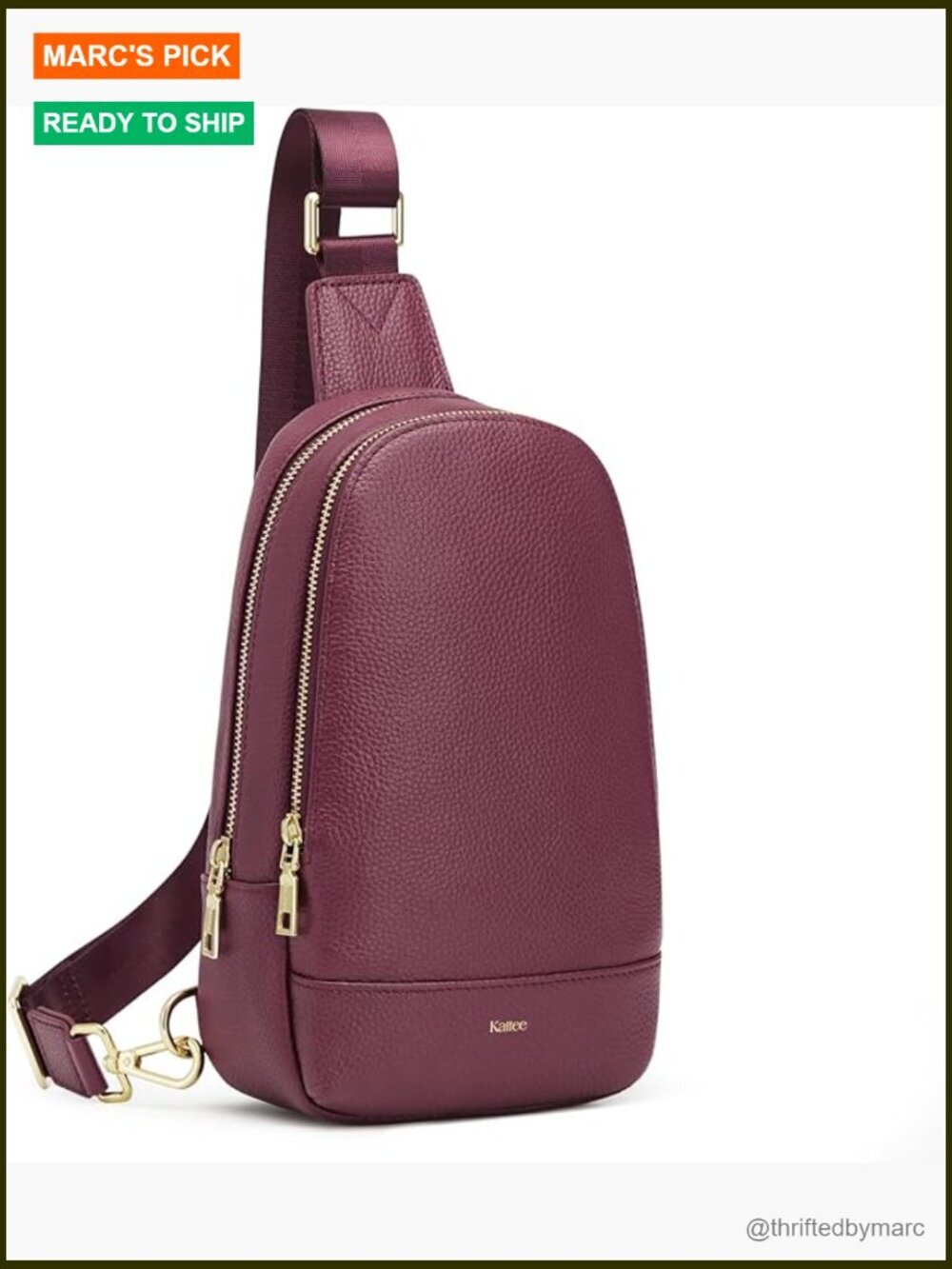 Small Leather Crossbody Sling Bag with RFID Blocking & Multiple Pockets